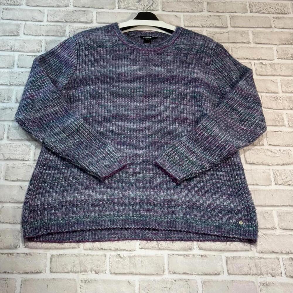 Olsen Henny Sweater Women's Size XL/16‎ Purple Stripe Cozy Pullover